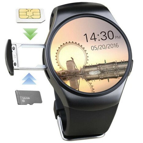 Smartwatch Telefon iUni KW18, Touchscreen, 1.3 Inch, HD, iOS si Android, Black